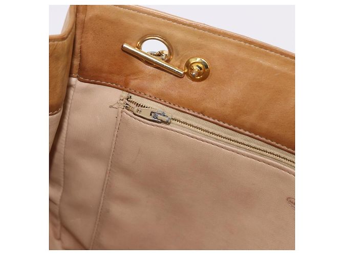 CHANEL Matelasse Chain Shoulder Bag Lamb Skin Beige Gold CC Auth bs36177 D'oro - vista 22