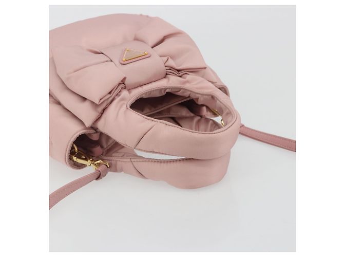 Borsa a mano PRADA Ribbon Nylon 2way Rosa Tonalità Oro Auth 191720SM - vista 7