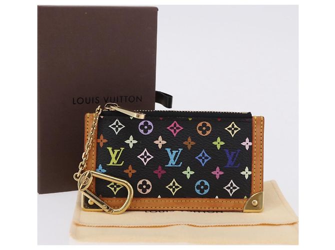 LOUIS VUITTON Monogram Multicolor Pochette Cles Carteira Preta M13664 Auth BA14342V Preto - vista 12