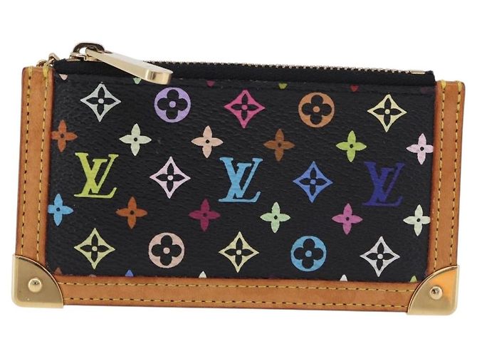 LOUIS VUITTON Monogram Multicolor Pochette Cles Carteira Preta M13664 Auth BA14342V Preto - vista 13