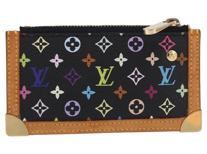 LOUIS VUITTON Monogram Multicolor Pochette Cles Carteira Preta M13664 Auth BA14342V Preto - vista 2