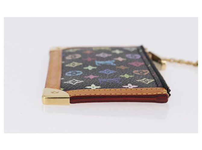 LOUIS VUITTON Monogram Multicolor Pochette Cles Carteira Preta M13664 Auth BA14342V Preto - vista 3