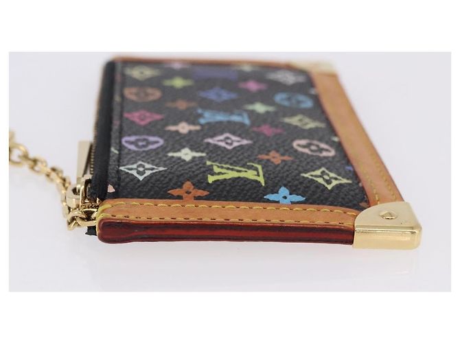 LOUIS VUITTON Monogram Multicolor Pochette Cles Carteira Preta M13664 Auth BA14342V Preto - vista 4