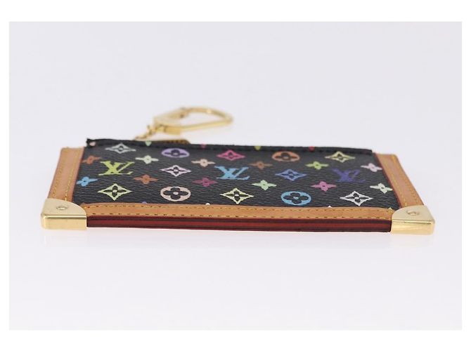 LOUIS VUITTON Monogram Multicolor Pochette Cles Carteira Preta M13664 Auth BA14342V Preto - vista 7