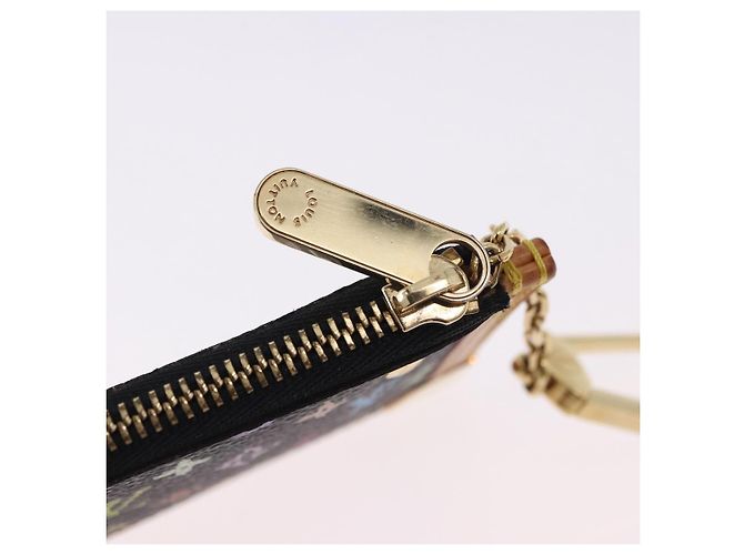 LOUIS VUITTON Monogram Multicolor Pochette Cles Carteira Preta M13664 Auth BA14342V Preto - vista 9