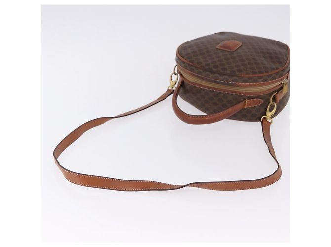 Céline Borsa CELINE Macadam Canvas PVC Pelle 2way Marrone Oro Auth 192234 D'oro - vista 10