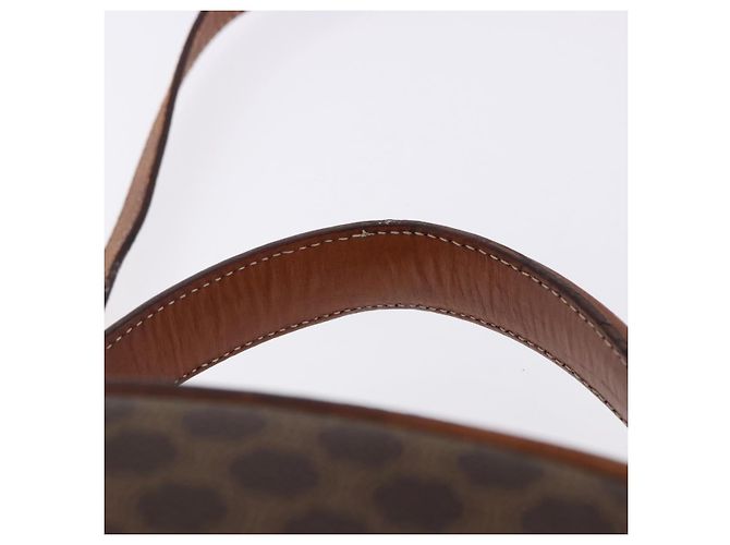 Céline Borsa CELINE Macadam Canvas PVC Pelle 2way Marrone Oro Auth 192234 D'oro - vista 14