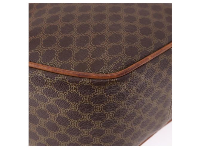 Céline Borsa CELINE Macadam Canvas PVC Pelle 2way Marrone Oro Auth 192234 D'oro - vista 16