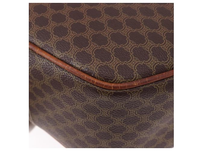 Céline Borsa CELINE Macadam Canvas PVC Pelle 2way Marrone Oro Auth 192234 D'oro - vista 19
