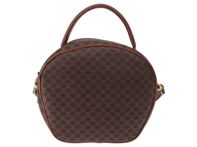 Céline Borsa CELINE Macadam Canvas PVC Pelle 2way Marrone Oro Auth 192234 D'oro - vista 2