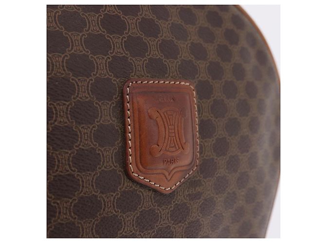 Céline Borsa CELINE Macadam Canvas PVC Pelle 2way Marrone Oro Auth 192234 D'oro - vista 21