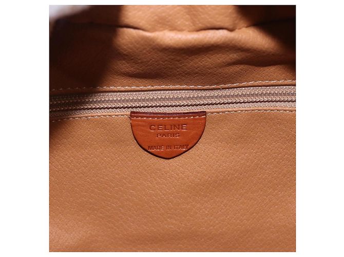 Céline Borsa CELINE Macadam Canvas PVC Pelle 2way Marrone Oro Auth 192234 D'oro - vista 22