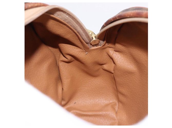 Céline Borsa CELINE Macadam Canvas PVC Pelle 2way Marrone Oro Auth 192234 D'oro - vista 23