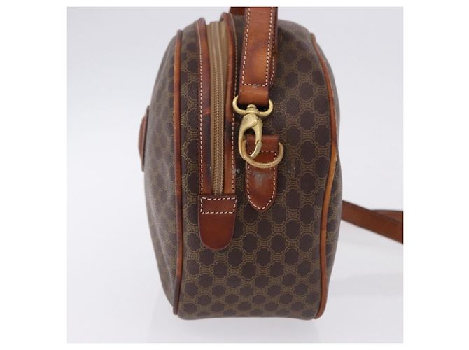 Céline Borsa CELINE Macadam Canvas PVC Pelle 2way Marrone Oro Auth 192234 D'oro - vista 3