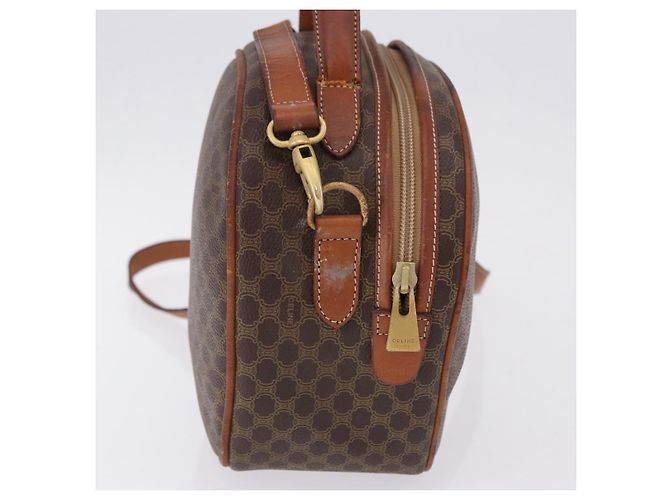 Céline Borsa CELINE Macadam Canvas PVC Pelle 2way Marrone Oro Auth 192234 D'oro - vista 5