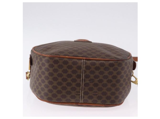 Céline Borsa CELINE Macadam Canvas PVC Pelle 2way Marrone Oro Auth 192234 D'oro - vista 6