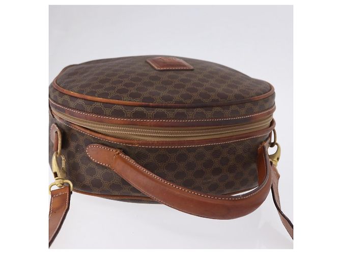 Céline Borsa CELINE Macadam Canvas PVC Pelle 2way Marrone Oro Auth 192234 D'oro - vista 7