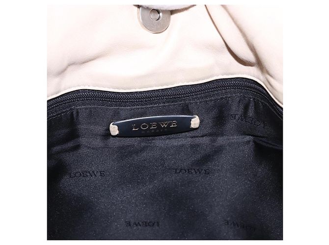Borsa a tracolla LOEWE in pelle Avorio Argento Auth ka5256 Crudo - vista 19