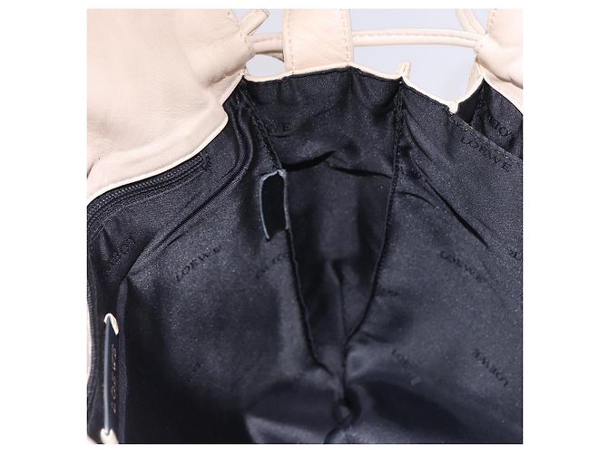Borsa a tracolla LOEWE in pelle Avorio Argento Auth ka5256 Crudo - vista 20