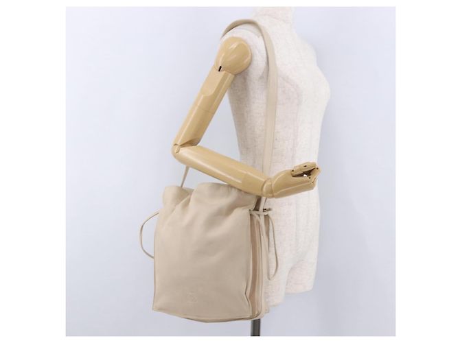 Borsa a tracolla LOEWE in pelle Avorio Argento Auth ka5256 Crudo - vista 24