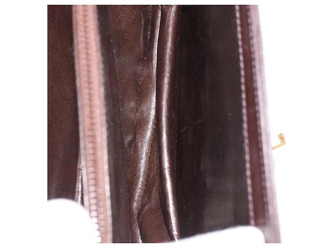 Borsa a tracolla GUCCI Web Sherry Line in pelle marrone e oro Auth 191902 D'oro - vista 11