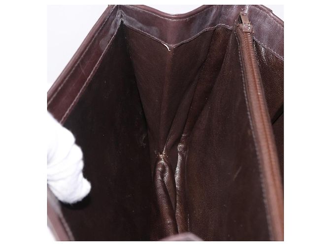 Borsa a tracolla GUCCI Web Sherry Line in pelle marrone e oro Auth 191902 D'oro - vista 20