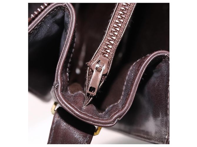 Borsa a tracolla GUCCI Web Sherry Line in pelle marrone e oro Auth 191902 D'oro - vista 25