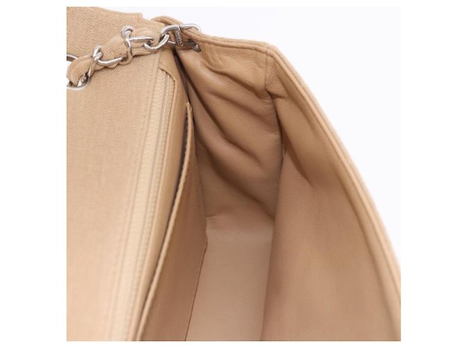 CHANEL Matelasse 25 Chain Shoulder Bag Cotton Beige Silver CC Auth 192083A Argento - vista 25