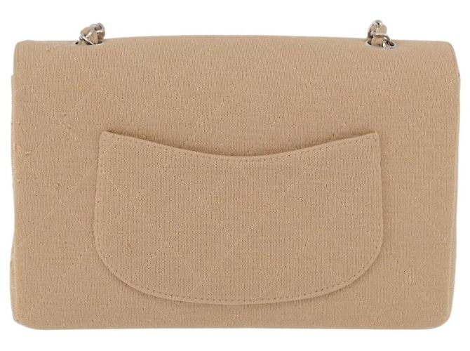 CHANEL Matelasse 25 Chain Shoulder Bag Cotton Beige Silver CC Auth 192083A Argento - vista 3