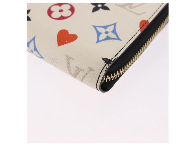 LOUIS VUITTON Monogram Game On Zippy Long Wallet White M57491 LV Auth 192943A Bianco - vista 14