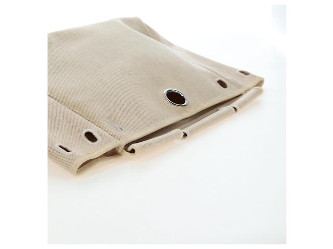 Hermès HERMES Herbag A Dos Backpack Canvas 2way Beige Silver Auth 189543 Silber - Ansicht 33