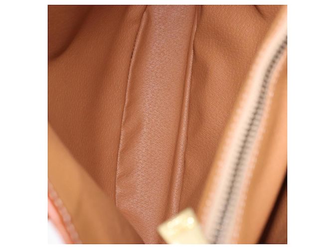 Céline Borsa a Spalla CELINE Macadam Canvas PVC Pelle Marrone Oro Auth ka5224A D'oro - vista 20