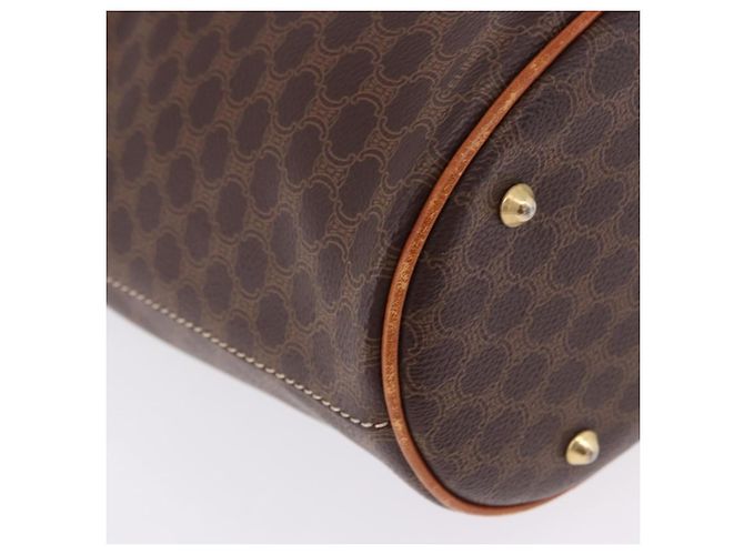 Céline Borsa a Spalla CELINE Macadam Canvas PVC Pelle Marrone Oro Auth ka5224A D'oro - vista 9