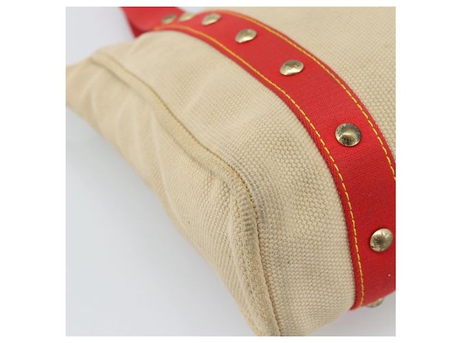 LOUIS VUITTON Antigua Cabas MM Tote Bag Beige Rosso M40035 LV Auth ep15323 - vista 16