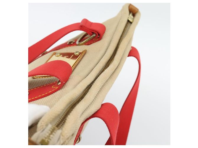 LOUIS VUITTON Antigua Cabas MM Tote Bag Beige Rosso M40035 LV Auth ep15323 - vista 6