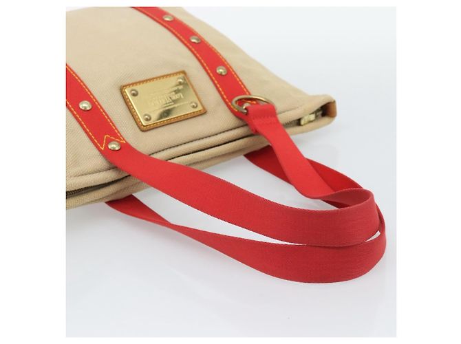 LOUIS VUITTON Antigua Cabas MM Tote Bag Beige Rosso M40035 LV Auth ep15323 - vista 7