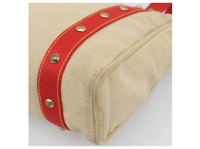 LOUIS VUITTON Antigua Cabas MM Tote Bag Beige Rosso M40035 LV Auth ep15323 - vista 9