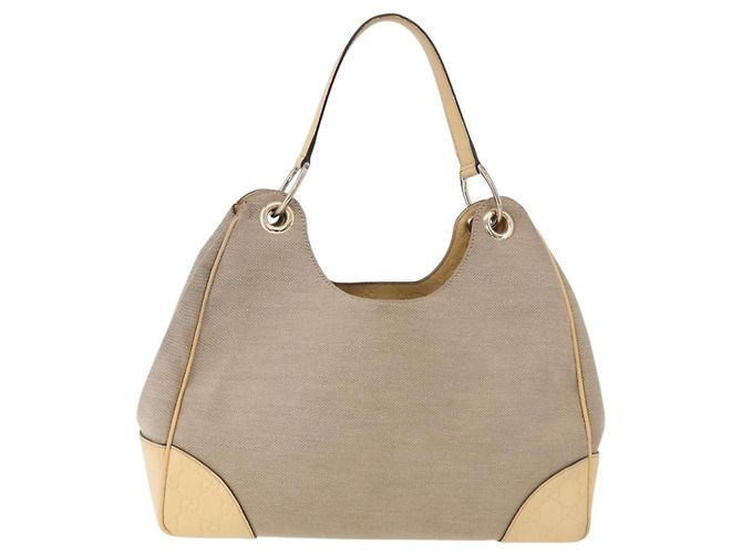 Borsa GUCCI GG Canvas Guccissima in Pelle Beige Oro 257268 Auth bs36083A D'oro - vista 3