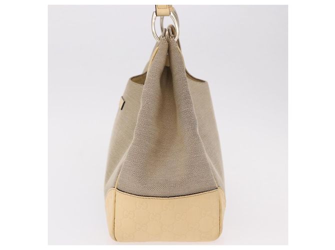Borsa GUCCI GG Canvas Guccissima in Pelle Beige Oro 257268 Auth bs36083A D'oro - vista 4