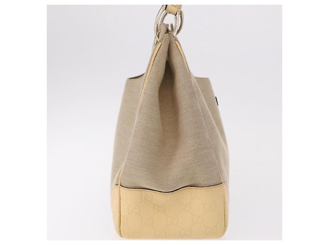 Borsa GUCCI GG Canvas Guccissima in Pelle Beige Oro 257268 Auth bs36083A D'oro - vista 5