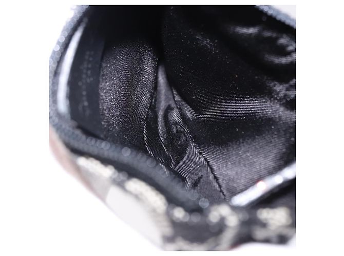Portamonete Christian Dior Trotter Canvas Saddle Nero Argento Auth bs36065V - vista 11