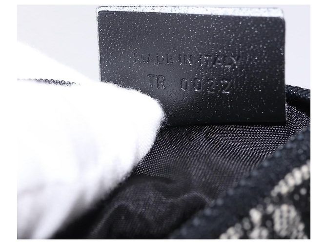 Portamonete Christian Dior Trotter Canvas Saddle Nero Argento Auth bs36065V - vista 12