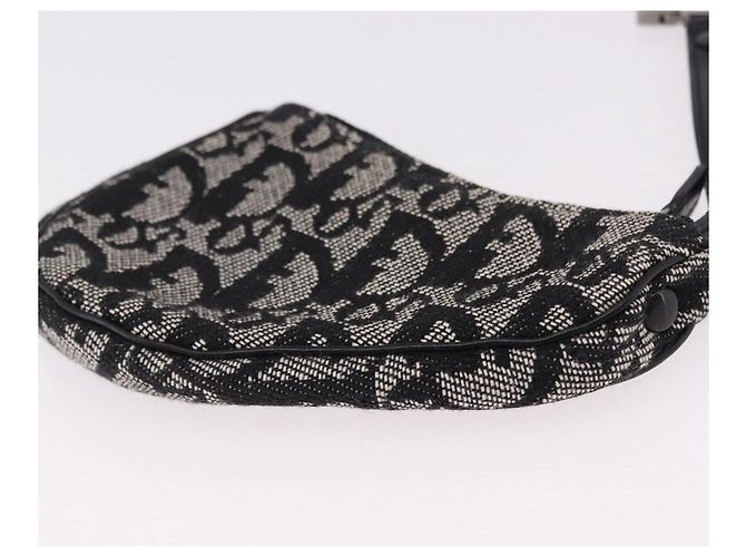Portamonete Christian Dior Trotter Canvas Saddle Nero Argento Auth bs36065V - vista 16