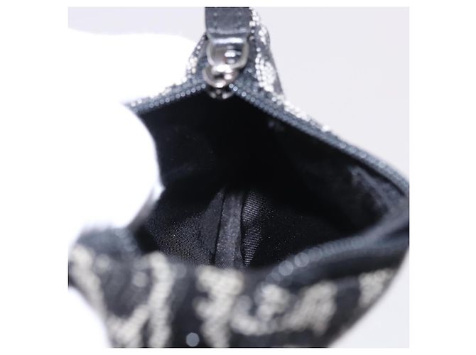 Portamonete Christian Dior Trotter Canvas Saddle Nero Argento Auth bs36065V - vista 17