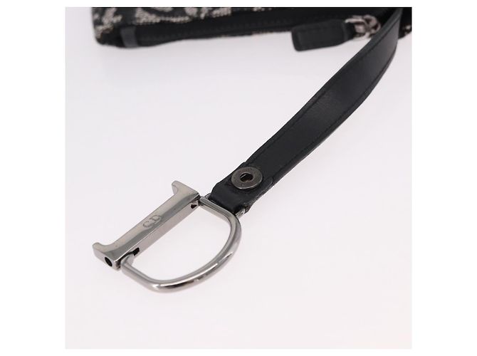 Portamonete Christian Dior Trotter Canvas Saddle Nero Argento Auth bs36065V - vista 6