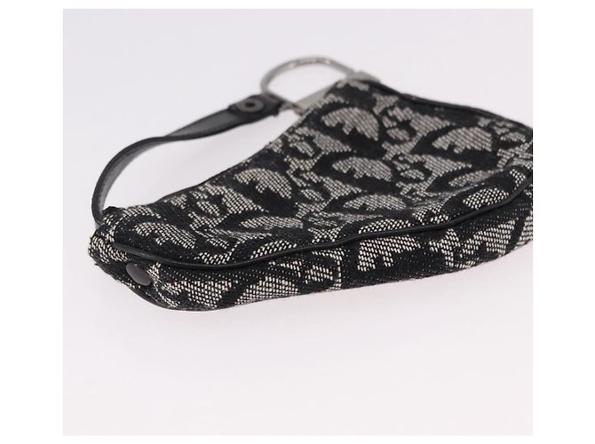 Portamonete Christian Dior Trotter Canvas Saddle Nero Argento Auth bs36065V - vista 8