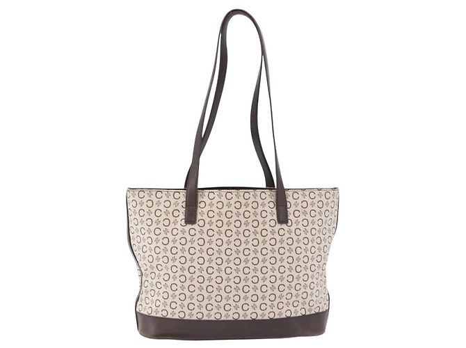 Céline CELINE C Macadam Canvas Tote Bag Elfenbein Braun Authentisch 192715 Roh - Ansicht 13