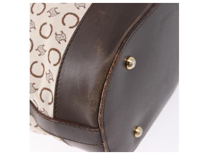 Céline CELINE C Macadam Canvas Tote Bag Elfenbein Braun Authentisch 192715 Roh - Ansicht 15