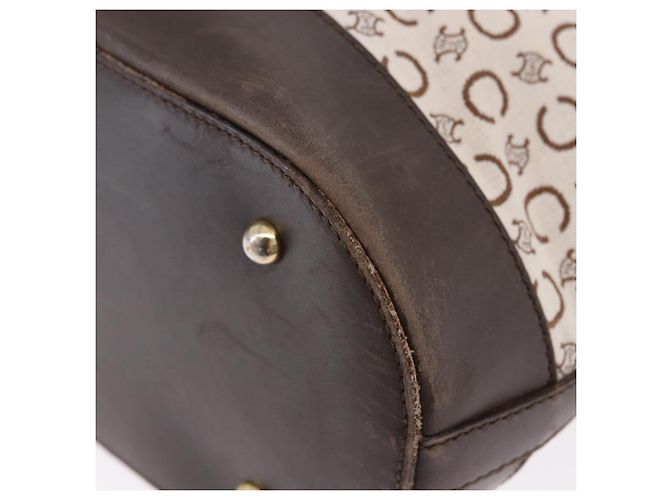 Céline CELINE C Macadam Canvas Tote Bag Elfenbein Braun Authentisch 192715 Roh - Ansicht 16