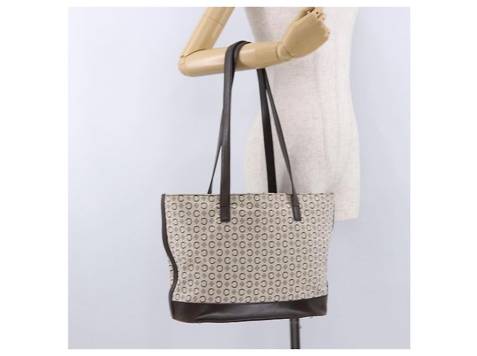 Céline CELINE C Macadam Canvas Tote Bag Elfenbein Braun Authentisch 192715 Roh - Ansicht 24